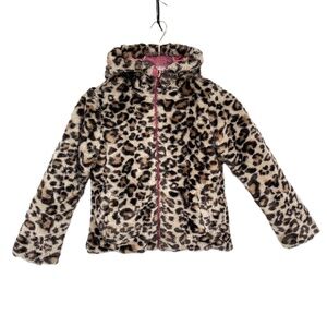 Pistachio | Reversible Hooded Puffer/Faux Fur Jacket | Leopard/Pink | Sz GrlS(7)